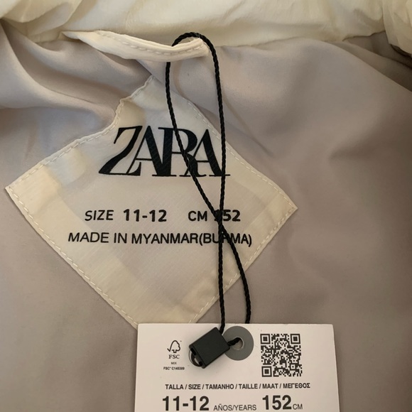 Zara kids square quilted puffer vest with high collar - Picture 4 of 7